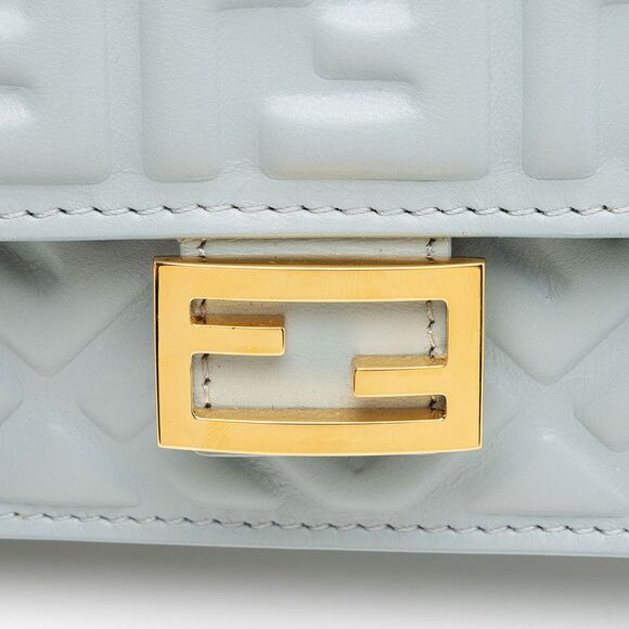 Fendi Embossed Leather FF Baguette Wallet on Chain - Picture 10 of 14